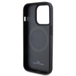 Carcasa BMW Leather Hot Stamp MagSafe compatibila cu iPhone 15 Pro Black 3 - lerato.ro