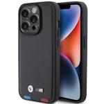 Carcasa BMW Leather Stamp Tricolor compatibila cu iPhone 15 Pro Black 8 - lerato.ro