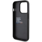 Carcasa BMW Leather Stamp Tricolor compatibila cu iPhone 15 Pro Black 6 - lerato.ro