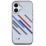 Carcasa BMW Motosport IML Random Stripes compatibila cu iPhone 16 Plus Gray 2 - lerato.ro