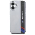 Carcasa BMW Motosport IML Vertical Stripe compatibila cu iPhone 16 Plus Gray 2 - lerato.ro