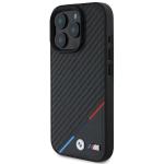 Carcasa BMW M Carbon Tricolor Line MagSafe compatibila cu iPhone 16 Pro Max Black 4 - lerato.ro