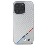 Carcasa BMW M Carbon Tricolor Line MagSafe compatibila cu iPhone 16 Pro Max Gray 2 - lerato.ro