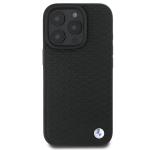 Carcasa BMW Signature Leather Diamond Metal Logo MagSafe compatibila cu iPhone 16 Pro Max Black 2 - lerato.ro