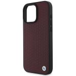 Carcasa BMW Signature Leather Diamond Metal Logo MagSafe compatibila cu iPhone 16 Pro Max Red 7 - lerato.ro
