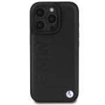 Carcasa BMW Leather Hot Stamp compatibila cu iPhone 16 Pro Black 2 - lerato.ro