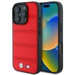 Carcasa BMW M Perforated Stitched Line MagSafe compatibila cu iPhone 16 Pro Red 4 - lerato.ro