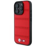 Carcasa BMW M Perforated Stitched Line MagSafe compatibila cu iPhone 16 Pro Red 8 - lerato.ro