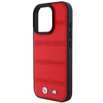 Carcasa BMW M Perforated Stitched Line MagSafe compatibila cu iPhone 16 Pro Red 7 - lerato.ro