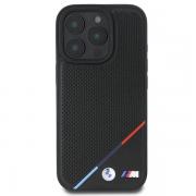 Carcasa BMW M Perforated Tricolor Line MagSafe compatibila cu iPhone 16 Pro Black