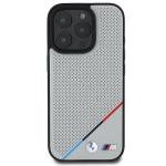 Carcasa BMW M Perforated Tricolor Line MagSafe compatibila cu iPhone 16 Pro Gray 2 - lerato.ro