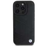 Carcasa BMW Signature Leather Crossing Lines Pattern compatibila cu iPhone 16 Pro Black 2 - lerato.ro