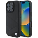 Carcasa BMW Signature Leather Crossing Lines Pattern compatibila cu iPhone 16 Pro Black 6 - lerato.ro