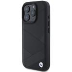 Carcasa BMW Signature Leather Crossing Lines Pattern compatibila cu iPhone 16 Pro Black 8 - lerato.ro