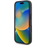 Carcasa BMW Signature Leather Crossing Lines Pattern compatibila cu iPhone 16 Pro Black 3 - lerato.ro
