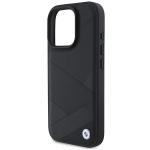 Carcasa BMW Signature Leather Crossing Lines Pattern compatibila cu iPhone 16 Pro Black 7 - lerato.ro