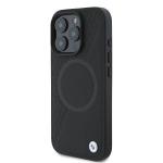 Carcasa BMW Signature Leather Half Textured Circle MagSafe compatibila cu iPhone 16 Pro Black 3 - lerato.ro