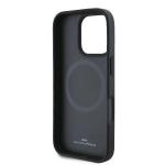 Carcasa BMW Signature Leather Half Textured Circle MagSafe compatibila cu iPhone 16 Pro Black 5 - lerato.ro