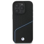 Carcasa BMW Signature Leather Textured Line MagSafe compatibila cu iPhone 16 Pro Black 2 - lerato.ro