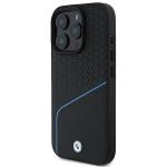 Carcasa BMW Signature Leather Textured Line MagSafe compatibila cu iPhone 16 Pro Black 5 - lerato.ro
