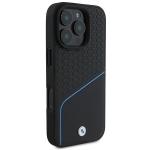 Carcasa BMW Signature Leather Textured Line MagSafe compatibila cu iPhone 16 Pro Black 4 - lerato.ro