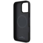 Carcasa BMW Signature Leather Textured Line MagSafe compatibila cu iPhone 16 Pro Gray 5 - lerato.ro