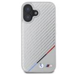 Carcasa BMW M Carbon Tricolor Line MagSafe compatibila cu iPhone 16 Gray 2 - lerato.ro