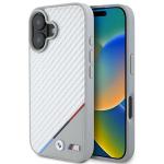 Carcasa BMW M Carbon Tricolor Line MagSafe compatibila cu iPhone 16 Gray 6 - lerato.ro