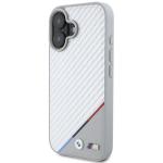 Carcasa BMW M Carbon Tricolor Line MagSafe compatibila cu iPhone 16 Gray 8 - lerato.ro