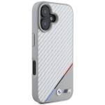 Carcasa BMW M Carbon Tricolor Line MagSafe compatibila cu iPhone 16 Gray 4 - lerato.ro