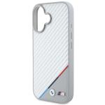 Carcasa BMW M Carbon Tricolor Line MagSafe compatibila cu iPhone 16 Gray 5 - lerato.ro