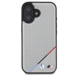 Carcasa BMW M Perforated Tricolor Line MagSafe compatibila cu iPhone 16 Gray 2 - lerato.ro