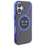 Carcasa BMW Motosport IML Circle MagSafe compatibila cu iPhone 16 Negru/Albastru 6 - lerato.ro