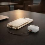 Baterie externa portabila BMX SolidSafe Air Titanium, 5000 mAh, 20W, Incarcare Wireless 15W, USB-C, Gold 10 - lerato.ro