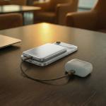 Baterie externa portabila BMX SolidSafe Air Titanium, 5000 mAh, 20W, Incarcare Wireless 15W, USB-C, Silver 10 - lerato.ro