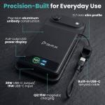 Baterie externa portabila BMX SolidSafe 5K Solid-State, 5000 mAh, 20W, Incarcare Wireless 15W, Display LCD, USB-C, Negru 9 - lerato.ro