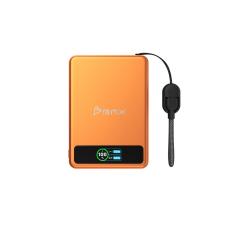 Baterie externa portabila BMX SolidSafe 5K Solid-State, 5000 mAh, 20W, Incarcare Wireless 15W, Display LCD, USB-C, Portocaliu
