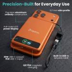 Baterie externa portabila BMX SolidSafe 5K Solid-State, 5000 mAh, 20W, Incarcare Wireless 15W, Display LCD, USB-C, Portocaliu 10 - lerato.ro