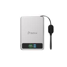 Baterie externa portabila BMX SolidSafe 5K Solid-State, 5000 mAh, 20W, Incarcare Wireless 15W, Display LCD, USB-C, Silver