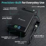 Baterie externa portabila BMX SolidSafe 10K Solid-State, 10000 mAh, 30W, Incarcare Wireless 15W, Display LCD, USB-C, Negru 7 - lerato.ro