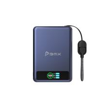 Baterie externa portabila BMX SolidSafe 10K Solid-State, 10000 mAh, 30W, Incarcare Wireless 15W, Display LCD, USB-C, Albastru