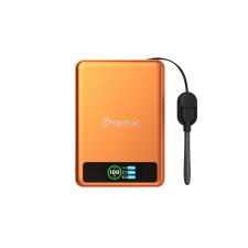 Baterie externa portabila BMX SolidSafe 10K Solid-State, 10000 mAh, 30W, Incarcare Wireless 15W, Display LCD, USB-C, Portocaliu