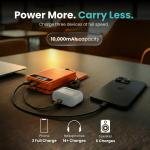 Baterie externa portabila BMX SolidSafe 10K Solid-State, 10000 mAh, 30W, Incarcare Wireless 15W, Display LCD, USB-C, Portocaliu 10 - lerato.ro