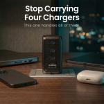 Incarcator retea BMX GaNsta, 140W, 5A, 3x USB-C, 1x USB-A, Fast Charging, Display LCD, Adaptoare priza incluse, Negru 9 - lerato.ro