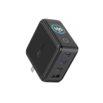 Incarcator retea BMX GaNsta, 100W, 5A, 3x USB-C, 1x USB-A, Fast Charging, Display LCD, Adaptoare priza incluse, Negru 3 - lerato.ro
