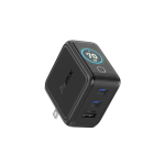 Incarcator retea BMX GaNsta, 70W, 3A, 2x USB-C, 1x USB-A, Fast Charging, Display LCD, Adaptoare priza incluse, Negru 3 - lerato.ro