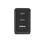 Incarcator retea BMX GaNsta, 70W, 3A, 2x USB-C, 1x USB-A, Fast Charging, Display LCD, Adaptoare priza incluse, Negru 4 - lerato.ro