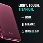 Baterie externa BMX SolidSafe Air Titanium, 5000mAh, Compatibila MagSafe, Incarcare Wireless 15W, USB-C, Burgundy 16 - lerato.ro