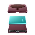 Baterie externa BMX SolidSafe Air Titanium, 5000mAh, Compatibila MagSafe, Incarcare Wireless 15W, USB-C, Burgundy 6 - lerato.ro
