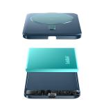 Baterie externa BMX SolidSafe Air Titanium, 5000mAh, Compatibila MagSafe, Incarcare Wireless 15W, USB-C, Albastru 6 - lerato.ro